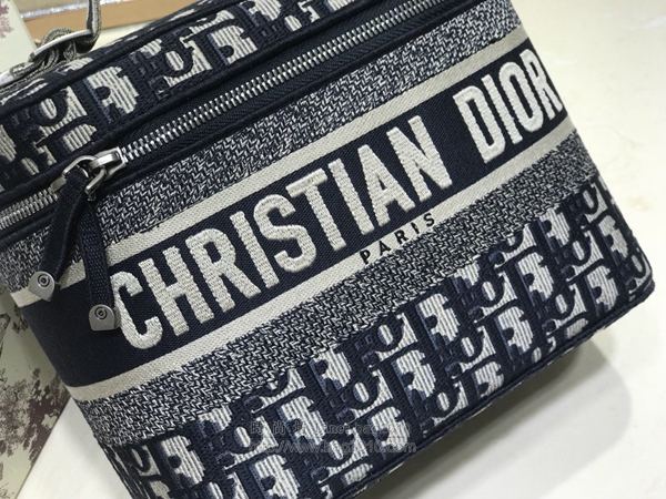 Dior包 迪奧Christian Dior 藍色提花化妝包 老花手提包  Dyd1104